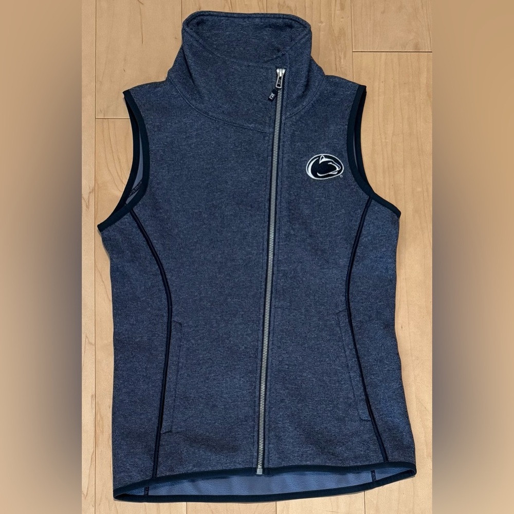Cutter & Buck Penn State Nittany Lions Full Zip Fleece Logo Vest Blue Women’s XS